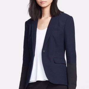 Rag & bone navy blue micro dotted blazer